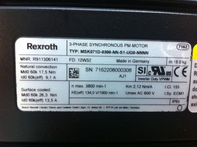 英孚康伺服電機(jī)銘牌
