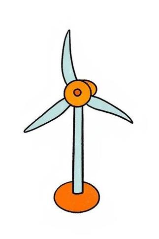 風力發電機圖片簡筆畫，水平風力發電機圖片